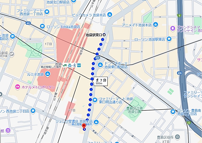 メンズリゼ池袋院MAP