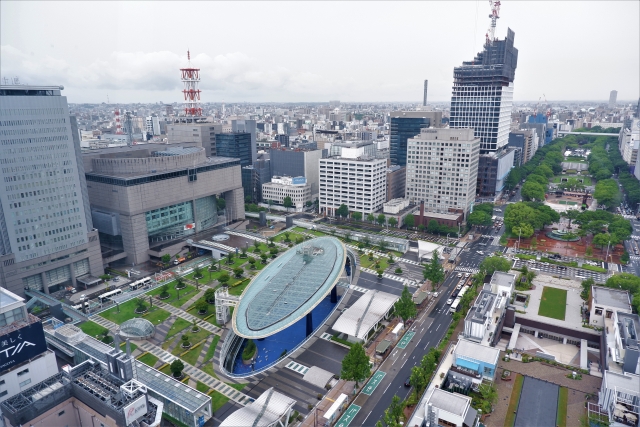 名古屋駅前の街並み風景