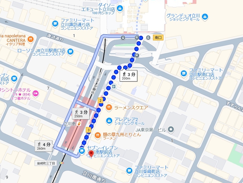 メンズリゼ 立川院のMAP